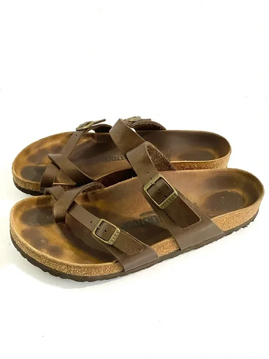 Birkenstock Mayari Toe Loop Sandals Women’s Size 10 Birko Flor Metallic Brown - Picture 6 of 16
